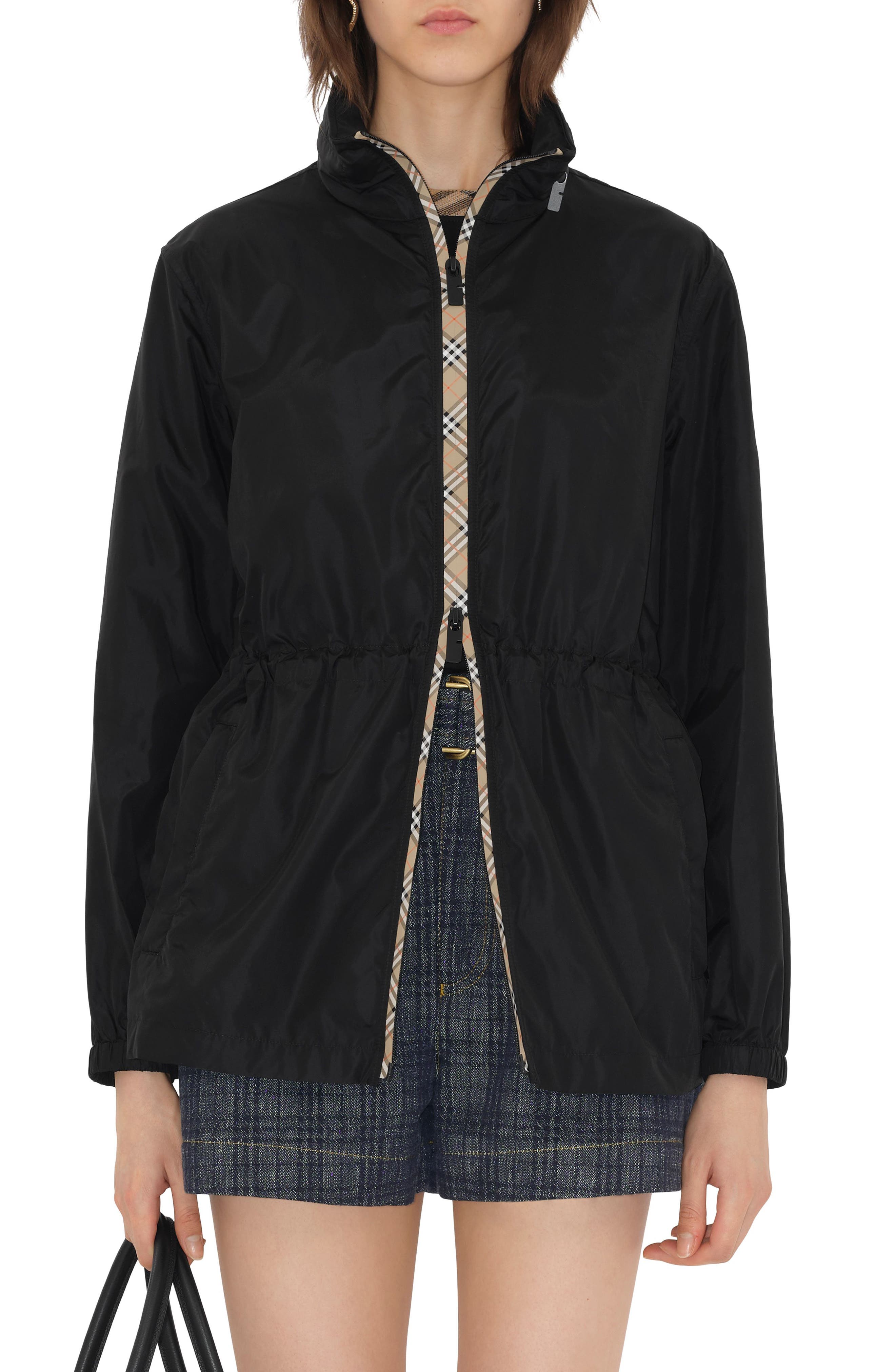 Check Trim Nylon Parka