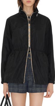 Burberry Check Trim Nylon Parka