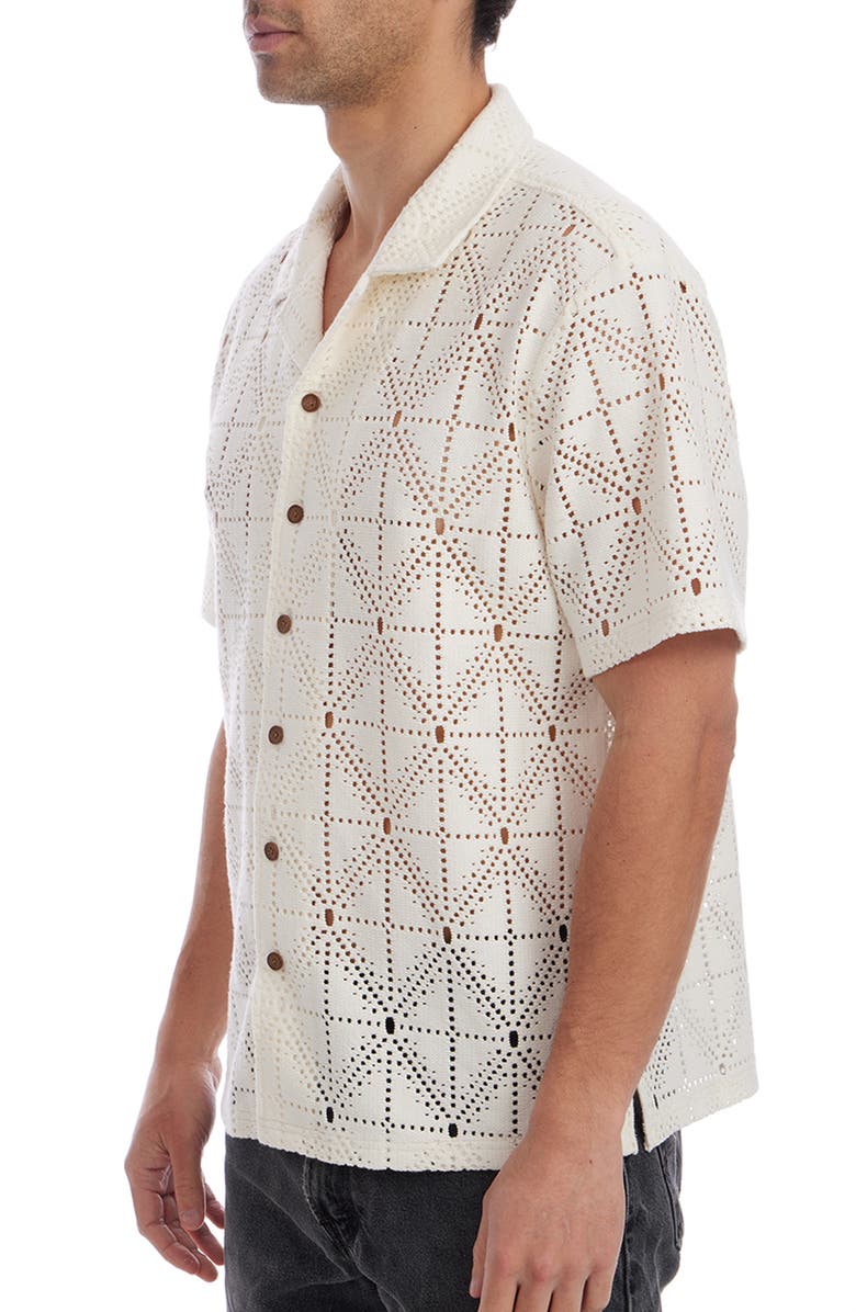 PX Openwork Camp Shirt, Alternate, color, Cream