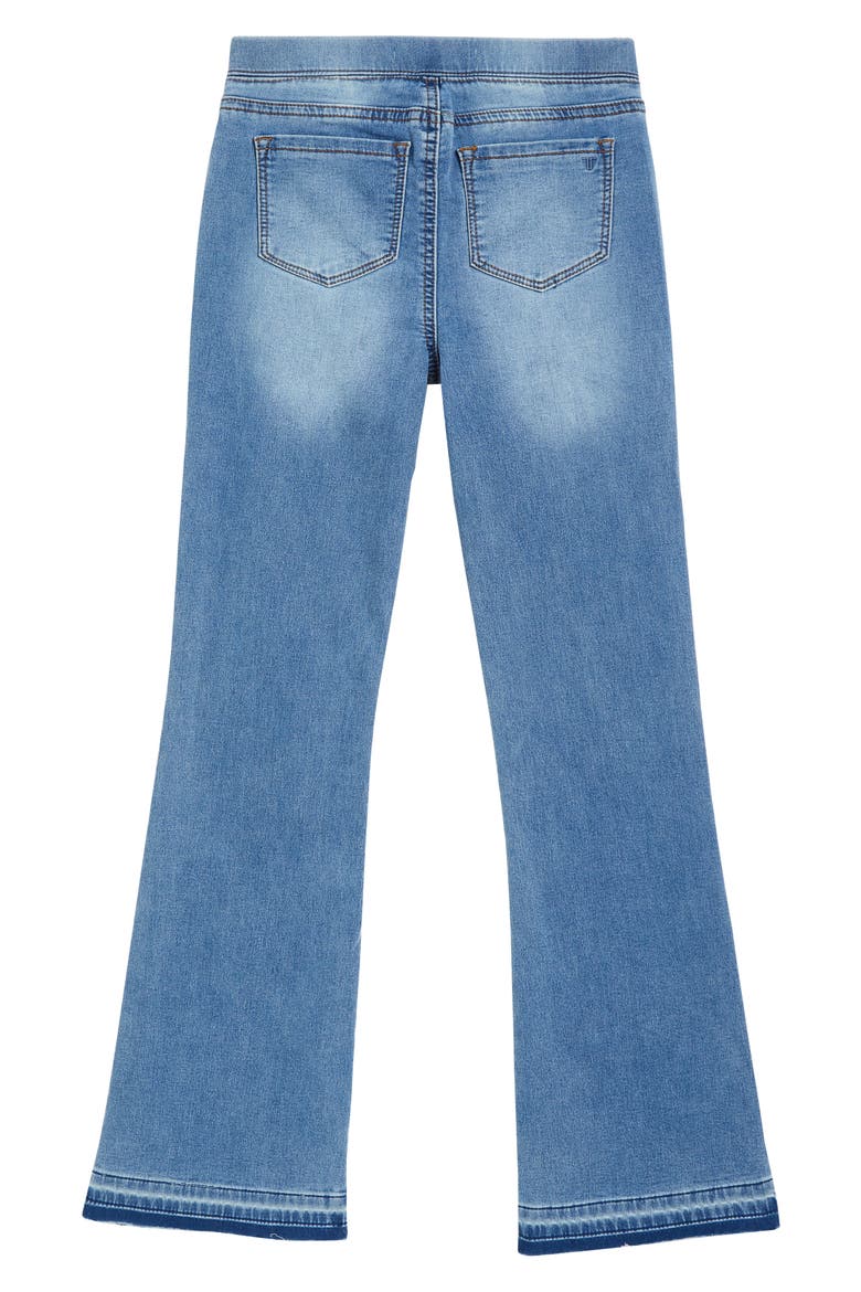 Kids' Pull-On Knit Flare Jeans, Alternate, color, WASHED INDIGO