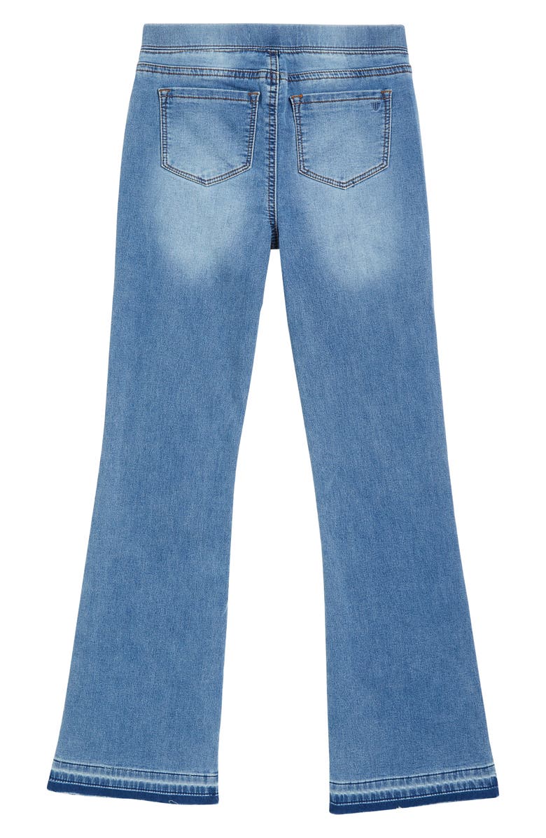 Tractr Kids' Pull-On Knit Flare Jeans, Alternate, color, Washed Indigo