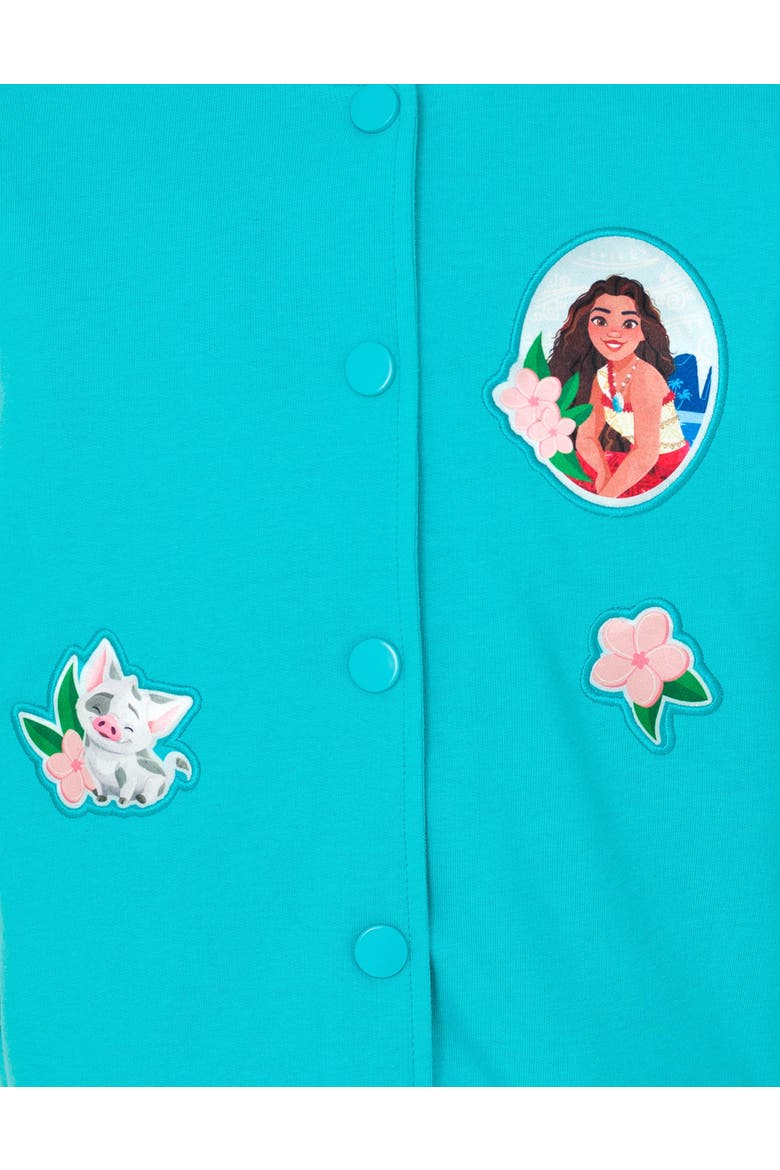 Moana Varsity Bomber Jacket, Alternate, color, Moana Teal