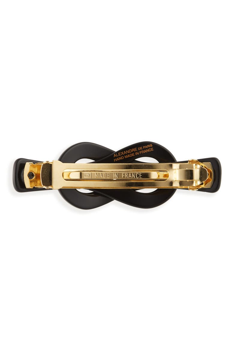 Knotty Barrette, Alternate, color, BLACK