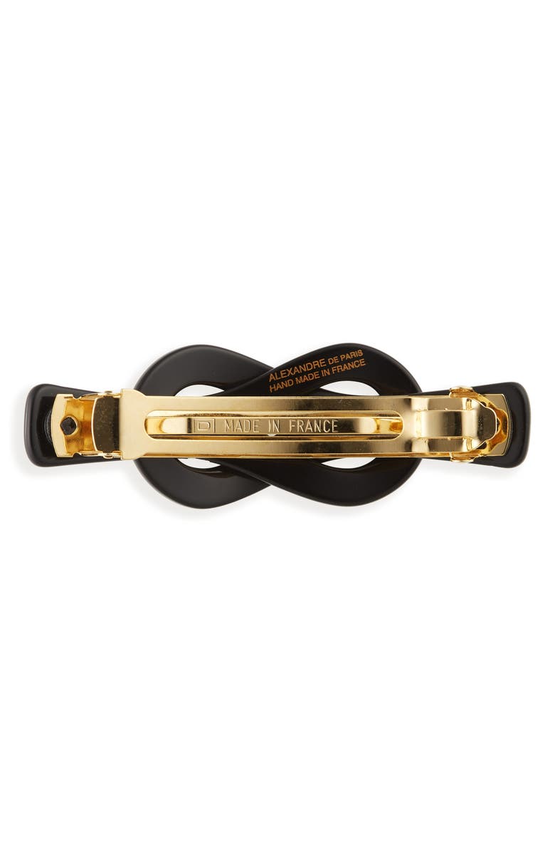 Alexandre de Paris Knotty Barrette, Alternate, color, Black