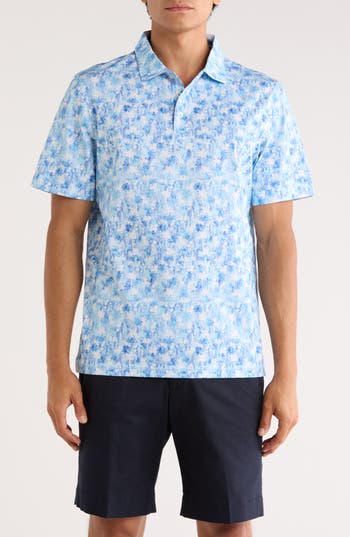 Bugatchi Victor Short Sleeve 8-way Stretch Ooohcotton® Knit Polo In Blue