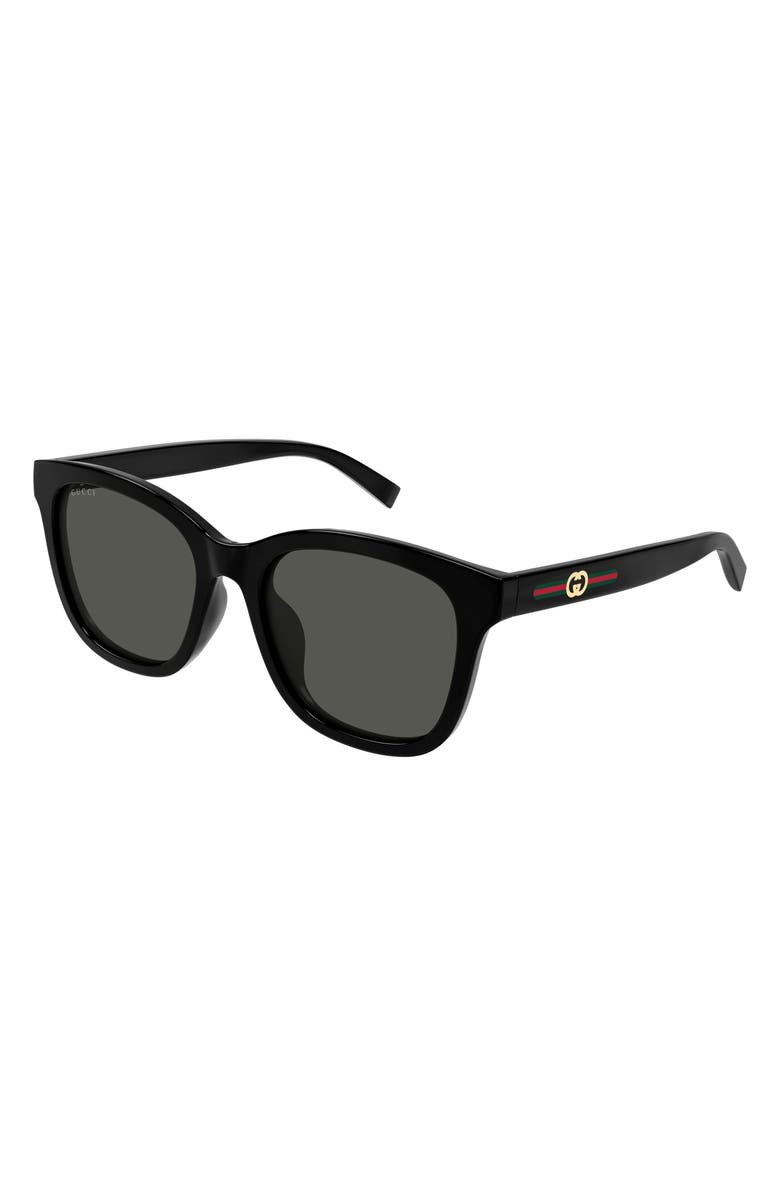 Gucci 55mm Panthos Sunglasses, Alternate, color, Black