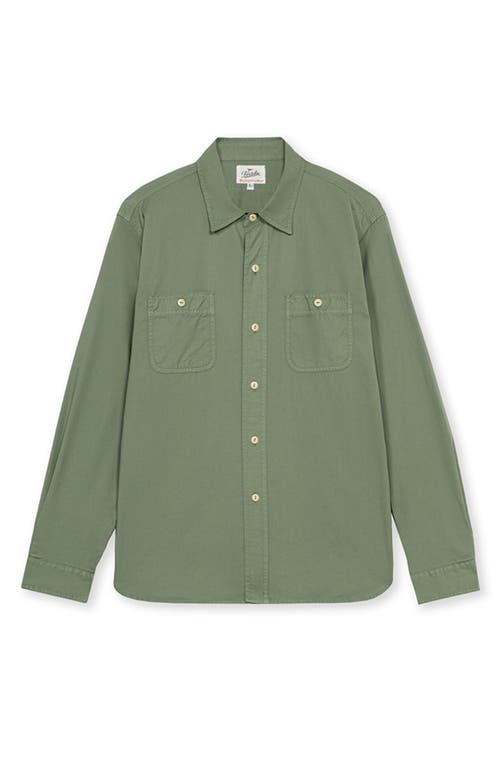 Fortela Workt Cotton Shirt In Green