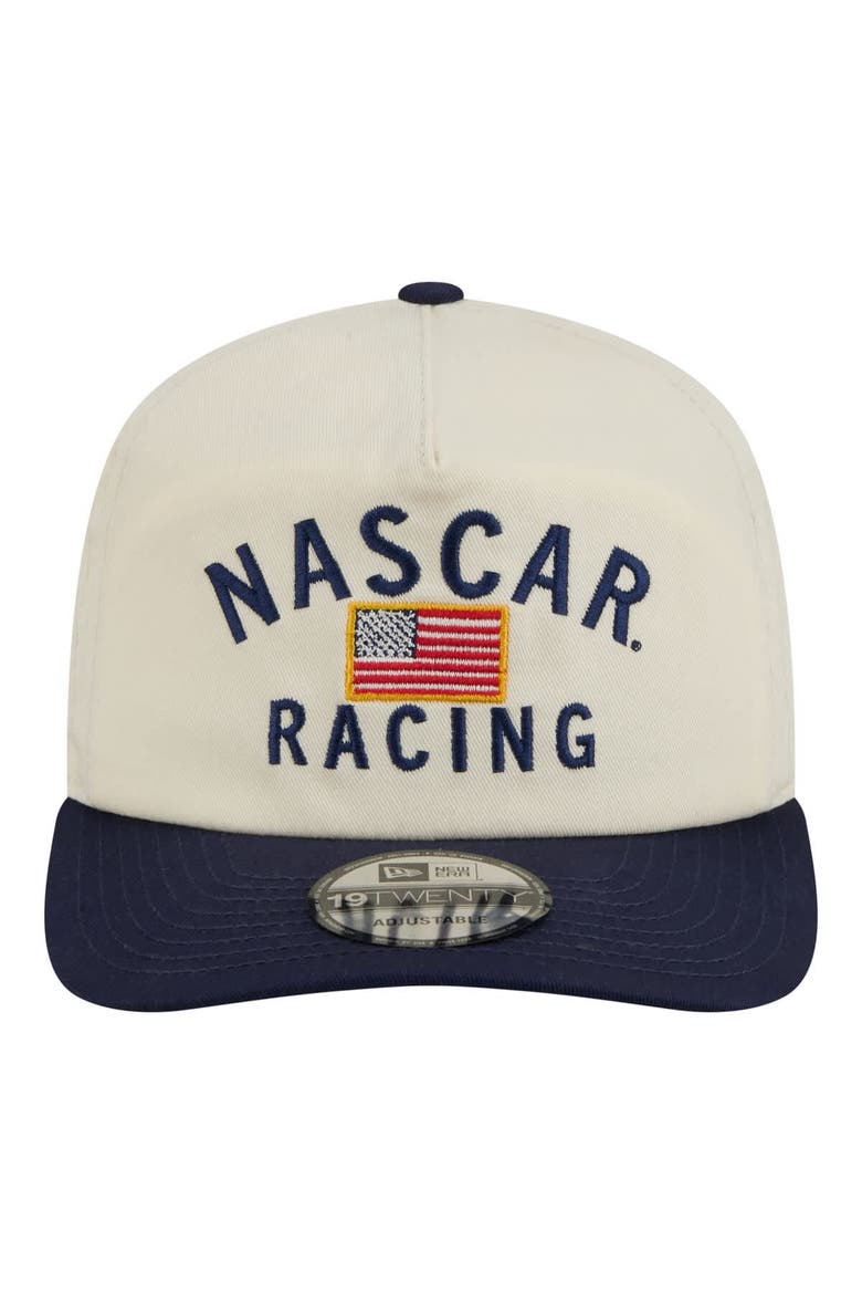Men's New Era  Cream/Navy NASCAR Flag 19TWENTY Adjustable Hat, Alternate, color, Cream