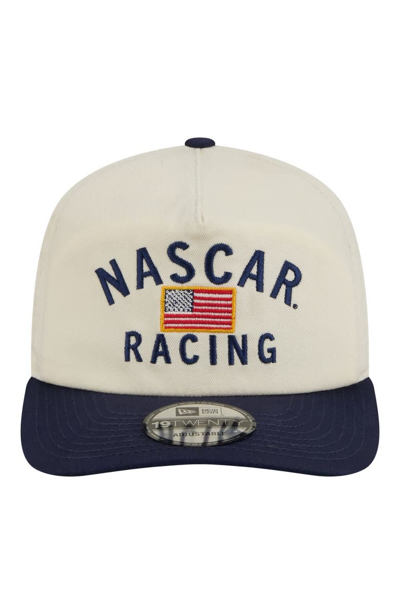 New Era Men's New Era Cream/Navy NASCAR Flag 19TWENTY Adjustable Hat, Alternate, color,