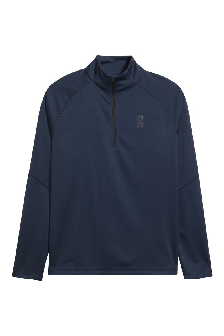 Climate Knit Quarter Zip Running Top, Alternate, color, NAVY