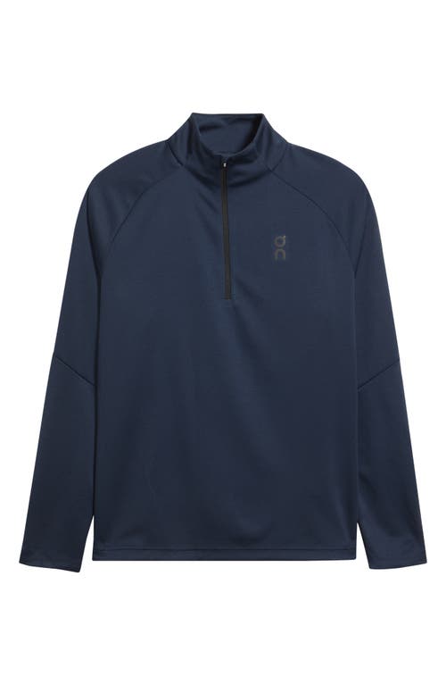 On Climate Knit Quarter Zip Running Top In Blue