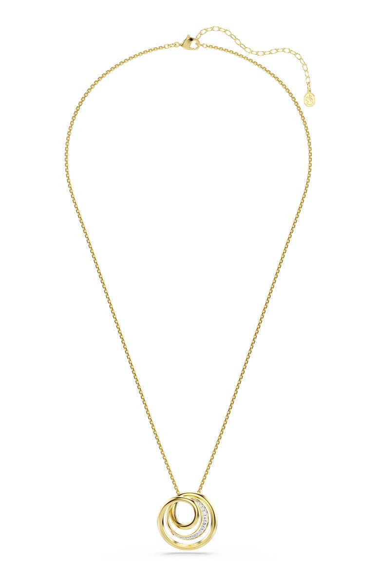 Swarovski Hyperbola Spiral Pendant Necklace, Alternate, color, Gold/ White