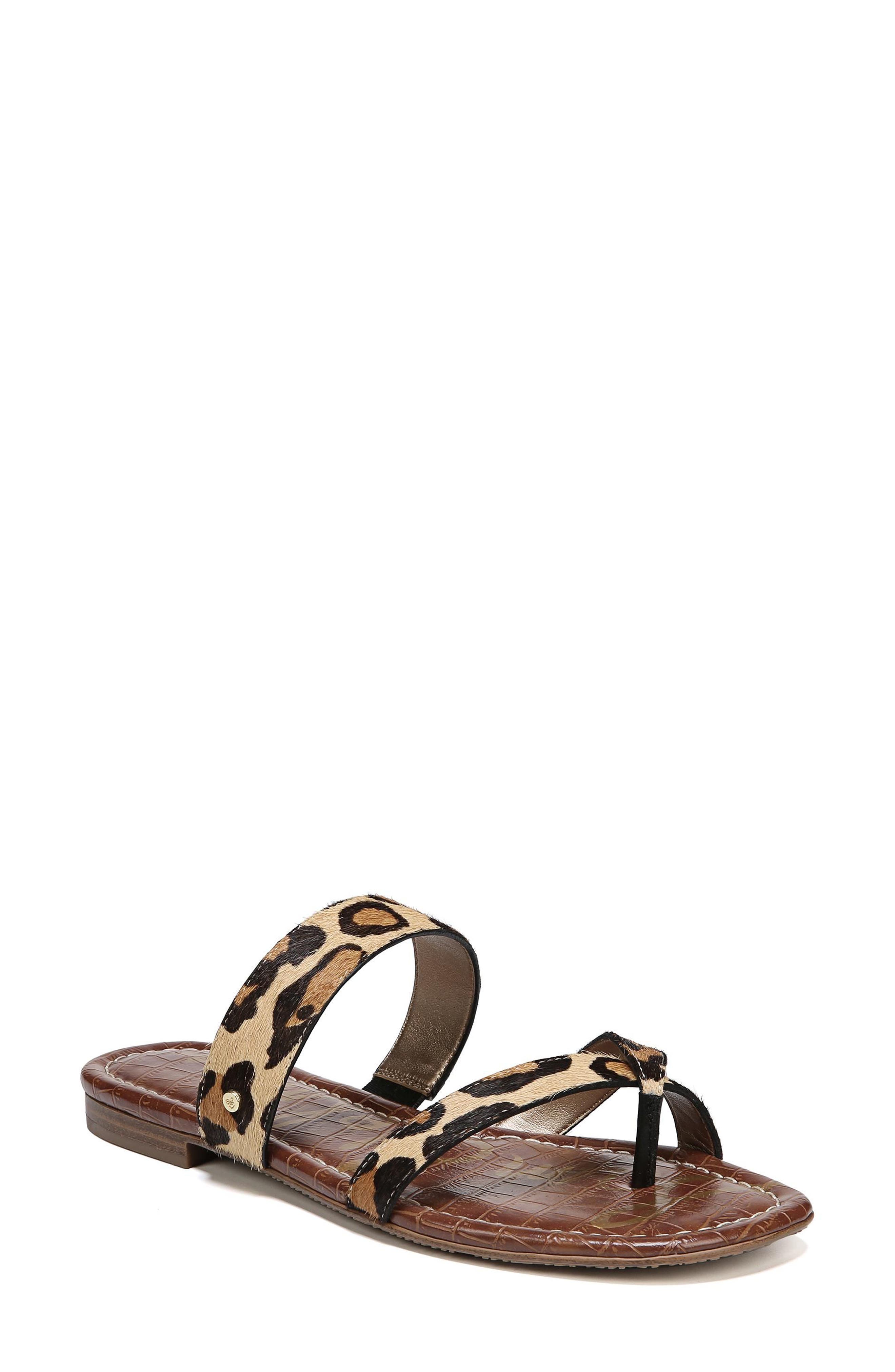 Bernice Genuine Calf Hair Sandal, Main, color, NEW NUDE LEOPARD BRAHMA HAIR