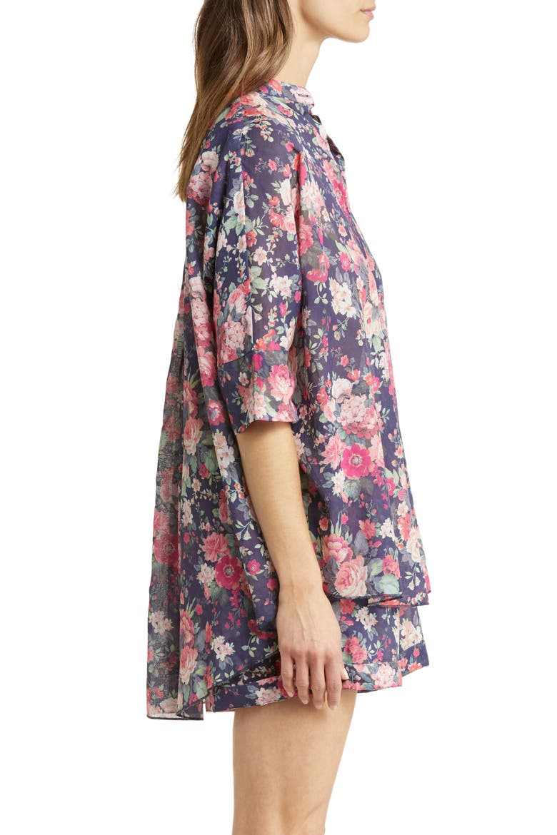 Grace Cotton & Silk Short Pajamas, Alternate, color, GRACE FLORAL