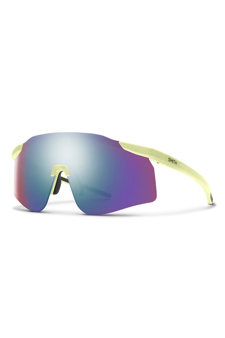 Defy 135mm ChromaPop™ Polarized Shield Sunglasses, Alternate, color, LICHEN / VIOLET MIRROR