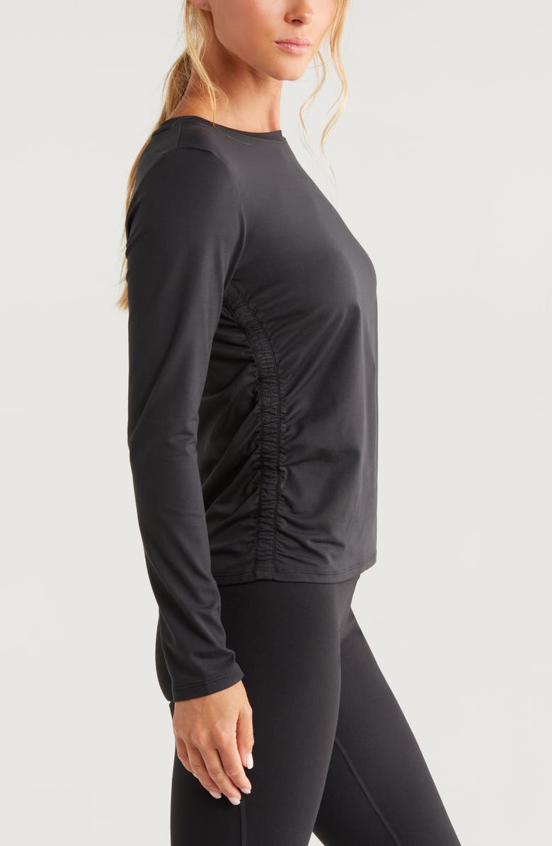 Zella Ruched Long Sleeve T-Shirt, Alternate, color,