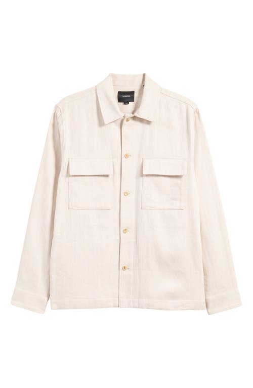 Vince Linen & Cotton Button-up Shirt Jacket In Natural
