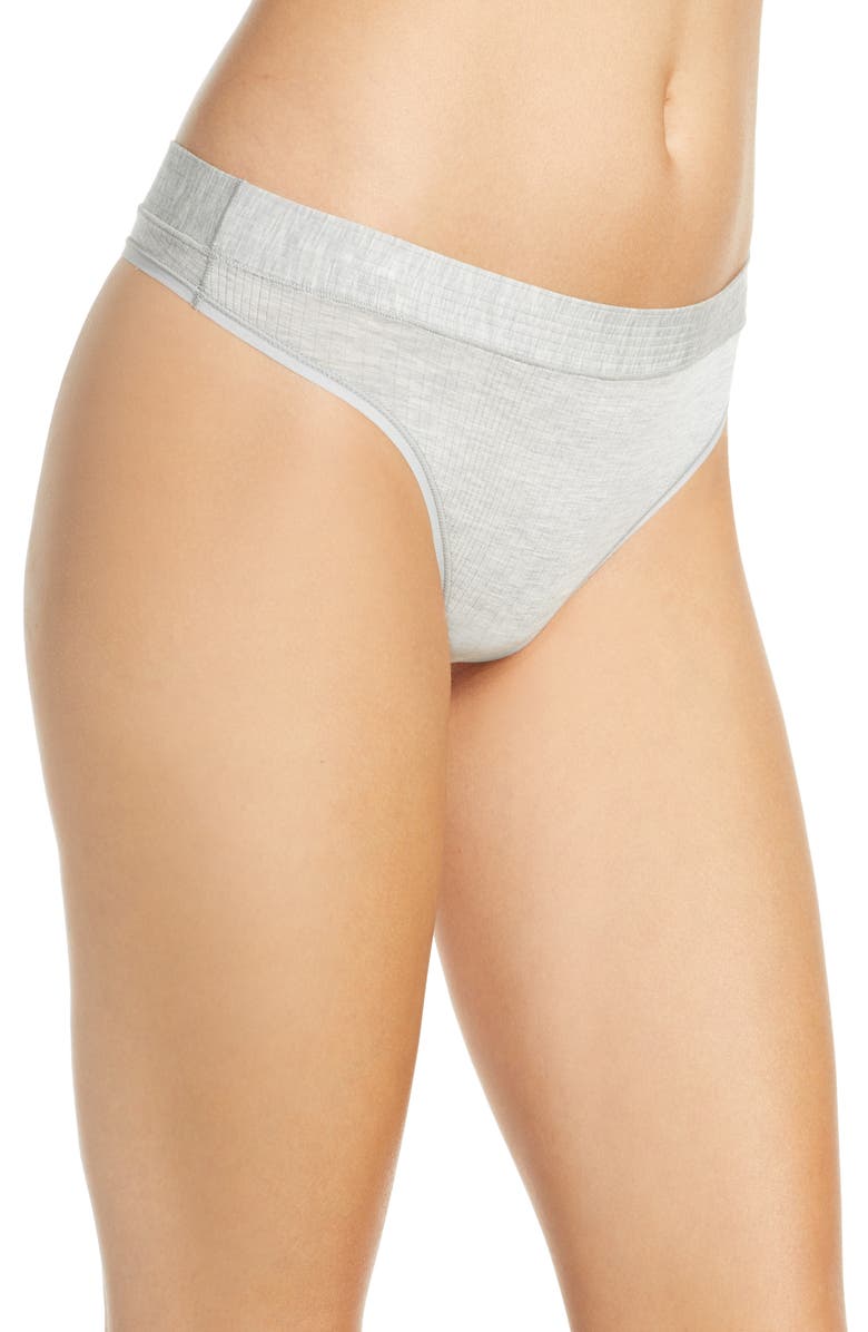 Tommy John Second Skin Luxe Rib Thong, Alternate, color,