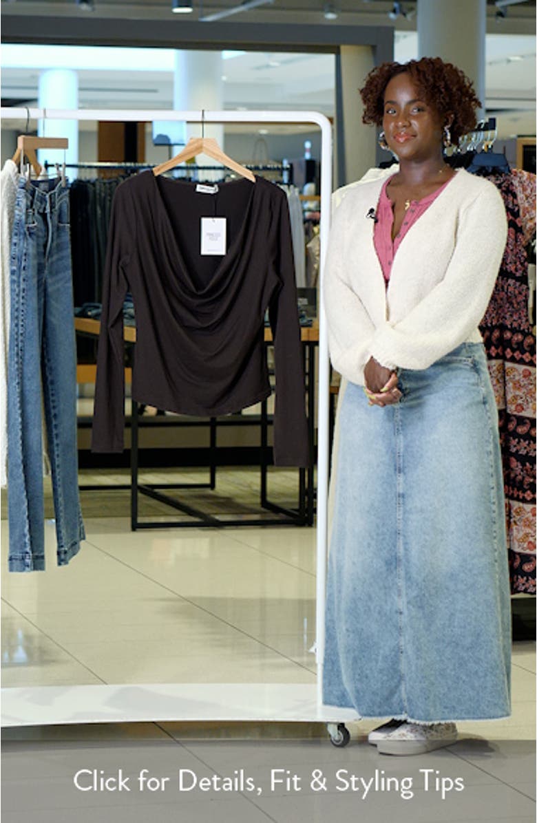 Kammy Long Sleeve Cowl Neck Top, sales video thumbnail
