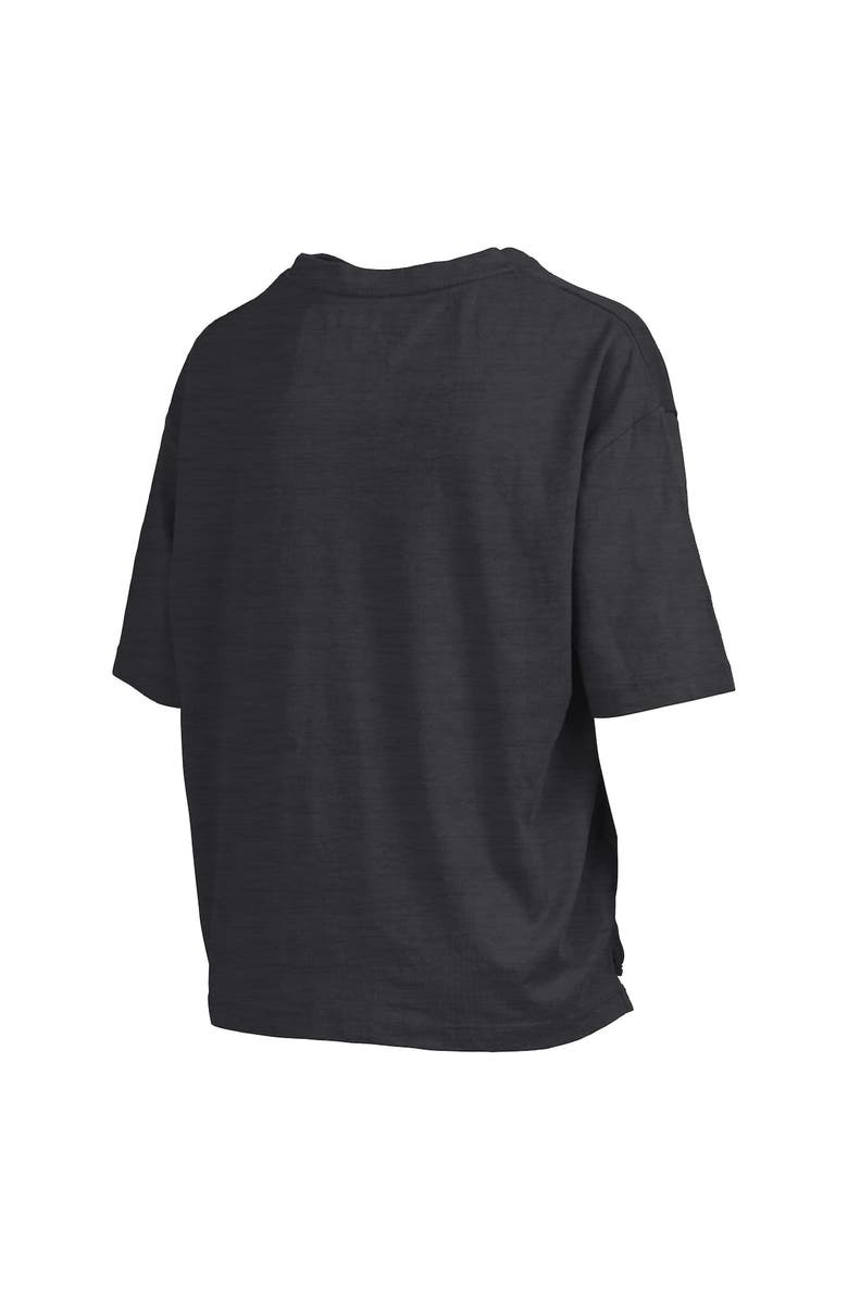 PRESSBOX Women's Pressbox Black Ohio State Buckeyes Nelson Arch Over Logo Waist Length Oversized Slub T-Shirt, Alternate, color,