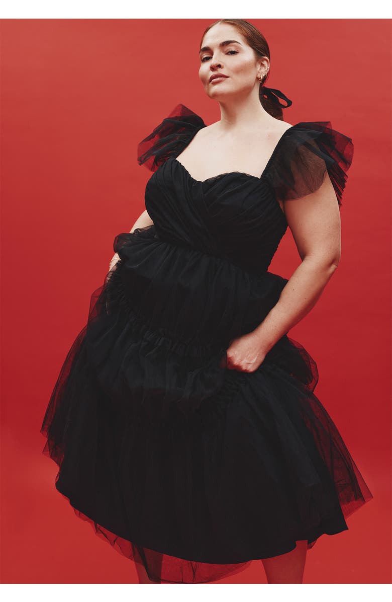 ELOQUII Fluttery Tiered Dress, Alternate, color,