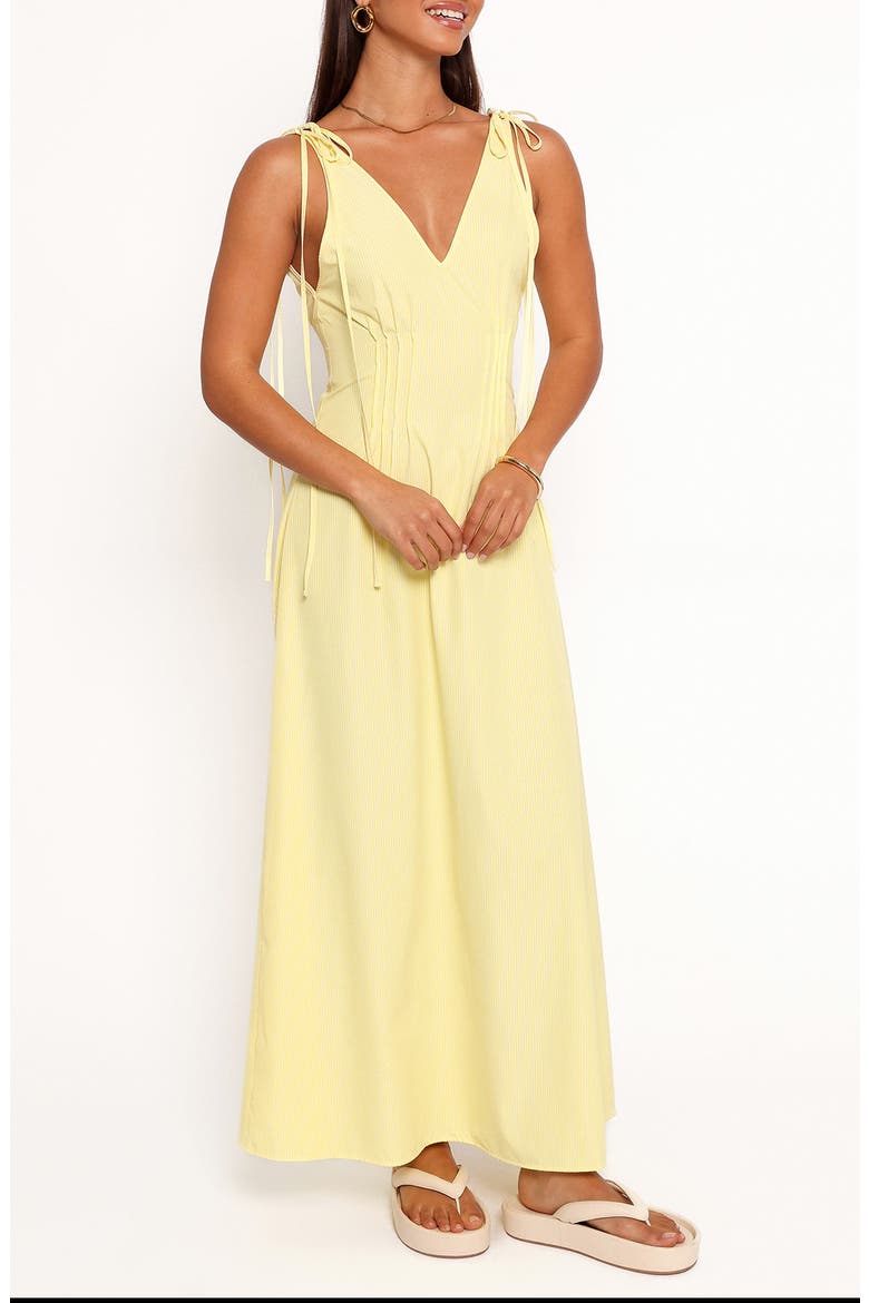 Jayne Pinstripe Maxi Dress, Main, color, YELLOW STRIPE