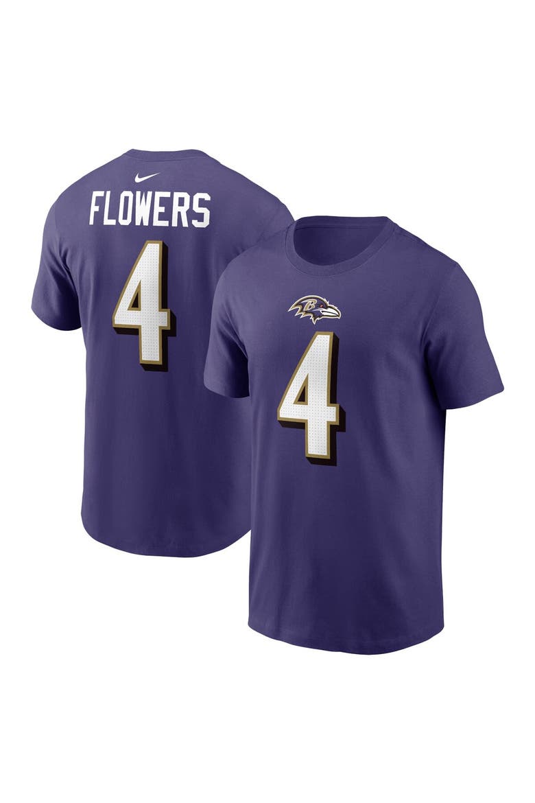Men's Nike Zay Flowers Purple Baltimore Ravens  Player Name & Number T-Shirt, Main, color, Purple