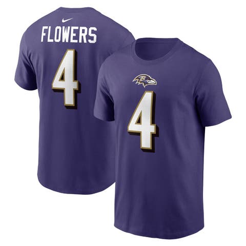 Men's Nike Zay Flowers Purple Baltimore Ravens  Player Name & Number T-Shirt