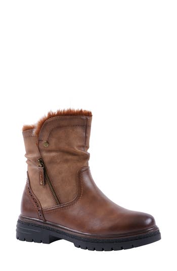 Gc Shoes Martin Faux Fur Lined Bootie In Animal Print