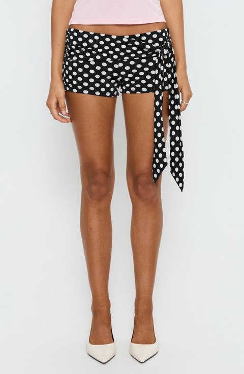 Declanne Wrap Polka Dot Micro Shorts