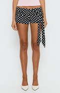 Princess Polly Declanne Wrap Polka Dot Micro Shorts