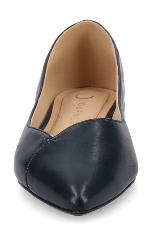 Journee Collection Carmin Pointed Toe Flat In Navy
