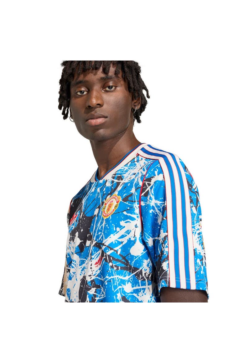 Men's adidas Blue Manchester United X Stone Roses Replica Jersey, Alternate, color, Blue