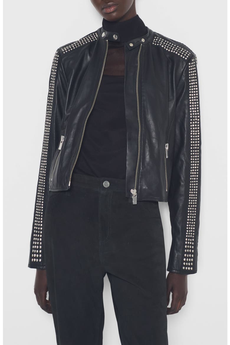 Ryder Upcycled Leather Jacket, Main, color, Black