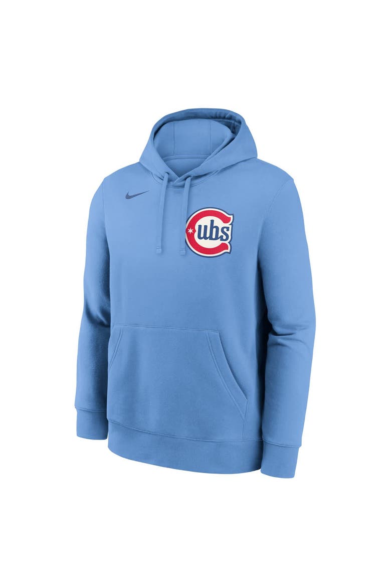 Men's Nike Pete Crow-Armstrong Light Blue Chicago Cubs Player Name & Number Club Fleece Pullover Hoodie, Alternate, color, Light Blue