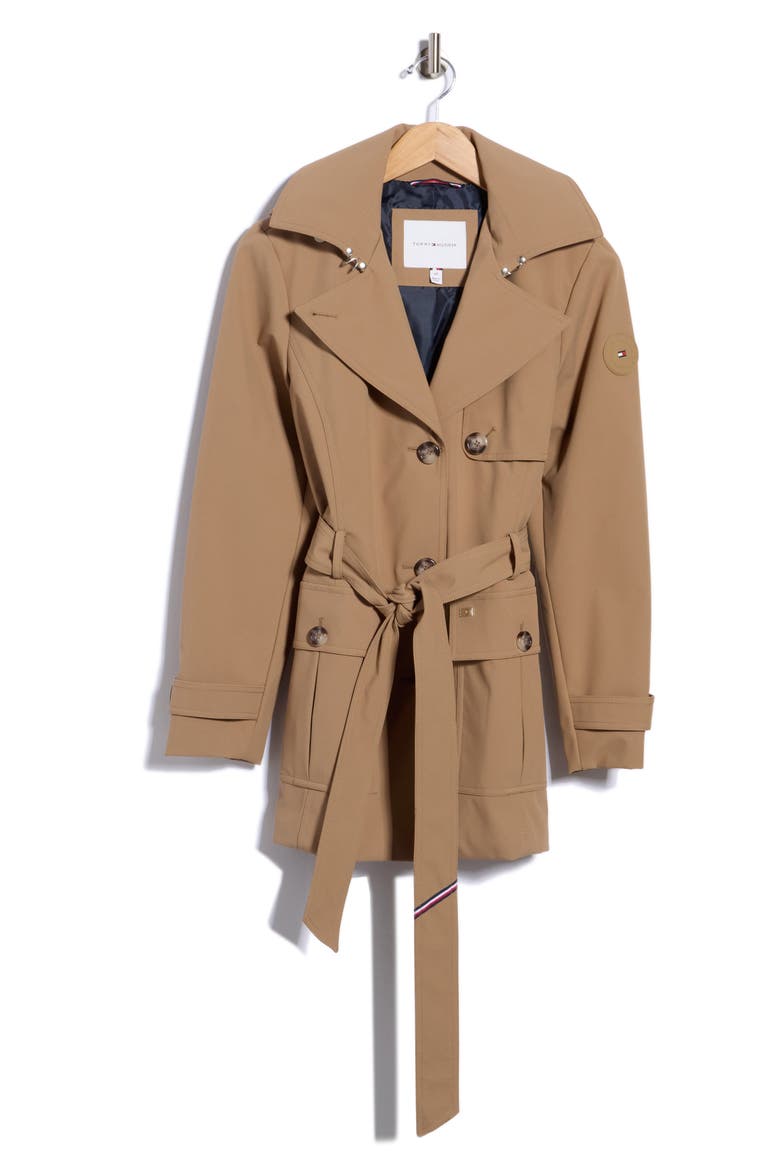 Belted Softshell Trench Coat, Alternate, color, TAUPE