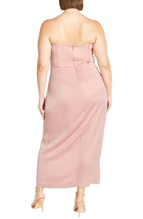 City Chic Vita Corset Strapless Maxi Dress In Pink