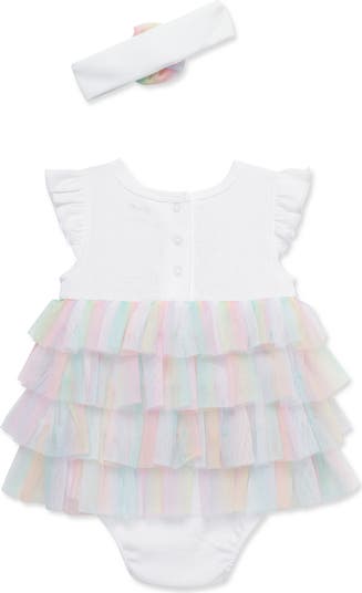 Rainbow Skirted Bodysuit & Headband Set