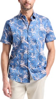 Robert Graham Junipero Short Sleeve Stretch Cotton Button-Up Shirt