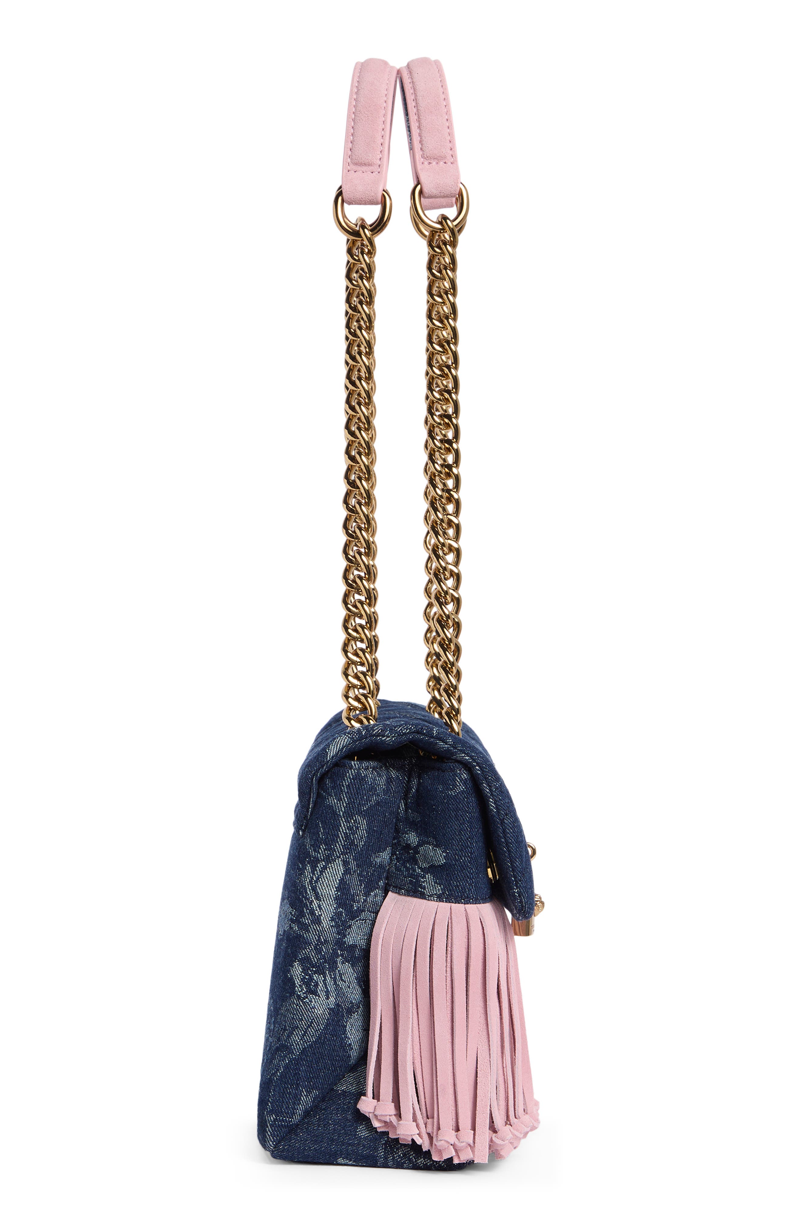 KG Kurt Geiger Brixton Fringe Shoulder Bag, Alternate, color, Navy