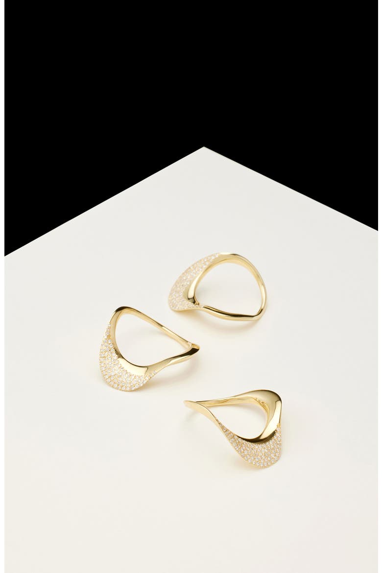 Blend Pavé Diamond Ring, Alternate, color, GOLD