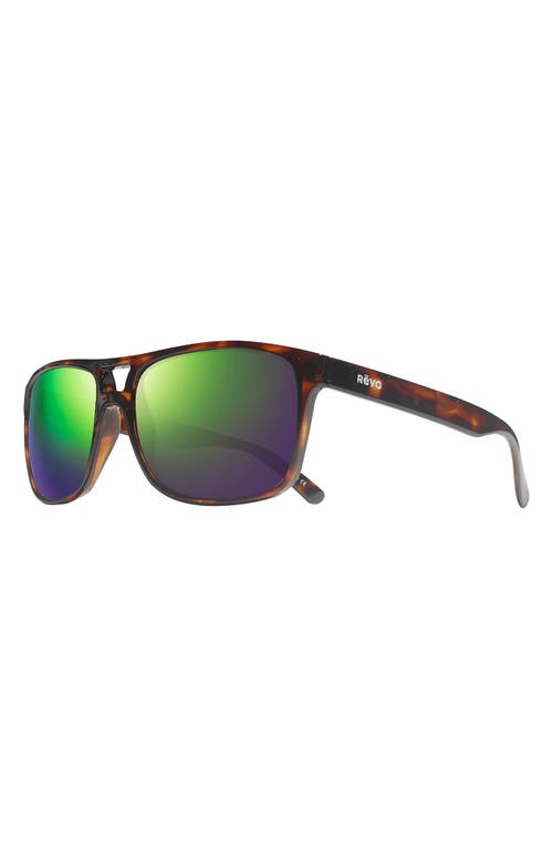 Revo Cooper 65mm Polarized Wrap Sunglasses In Green