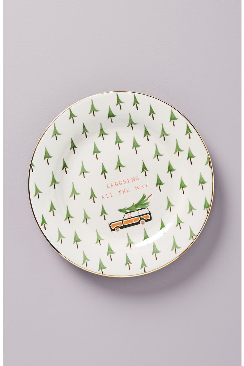 Anthropologie Mr. Boddington Merry Dessert Plate, Alternate, color, SANTA