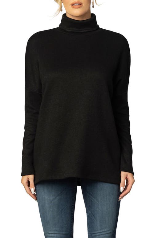 Shop Kiyonna Paris Turtleneck Tunic Sweater In Black Noir