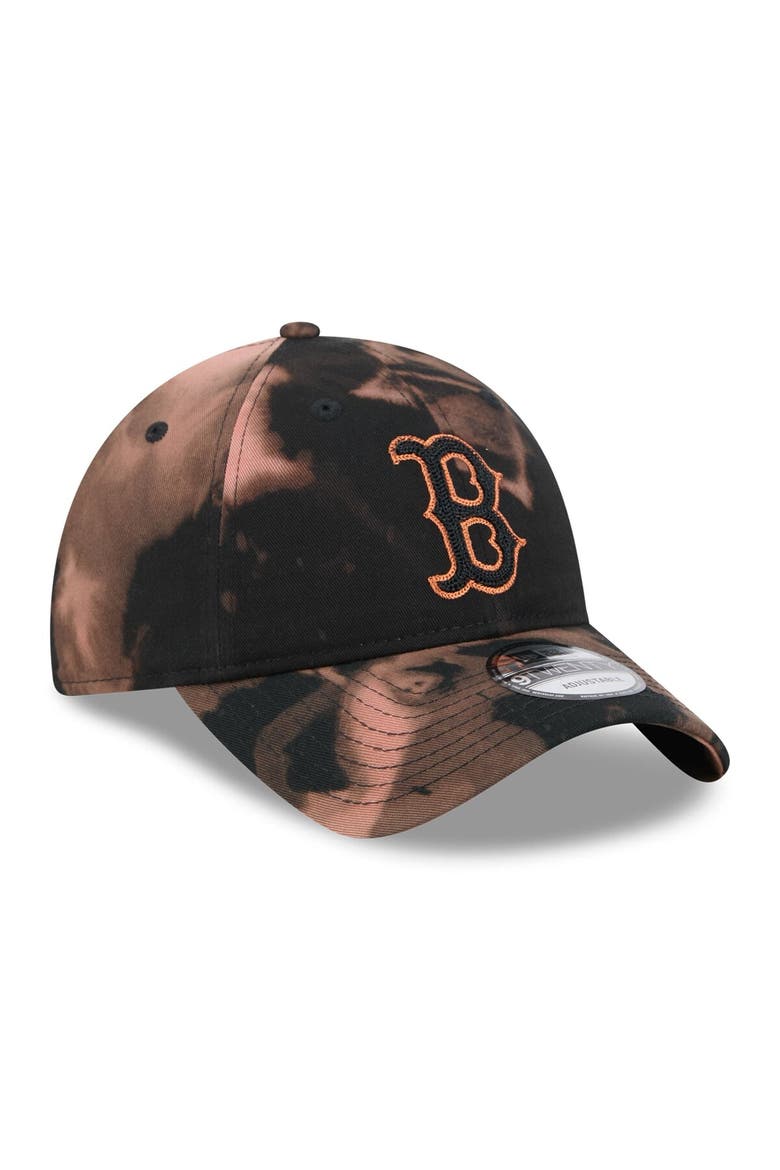 Men's New Era  Black Boston Red Sox Bleach Wash 9TWENTY Adjustable Hat, Alternate, color, Black