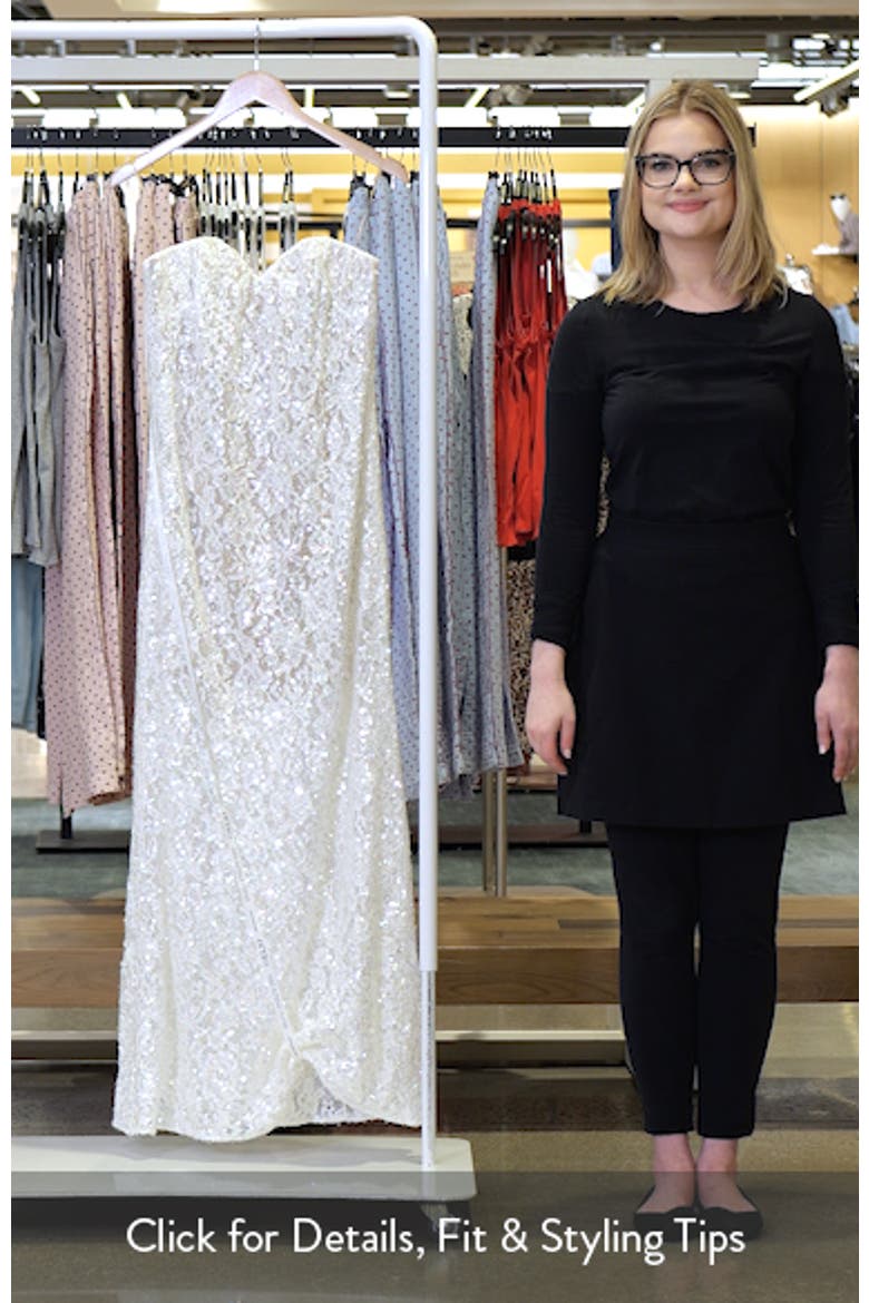 Lindsey Sequin Lace Strapless Gown video