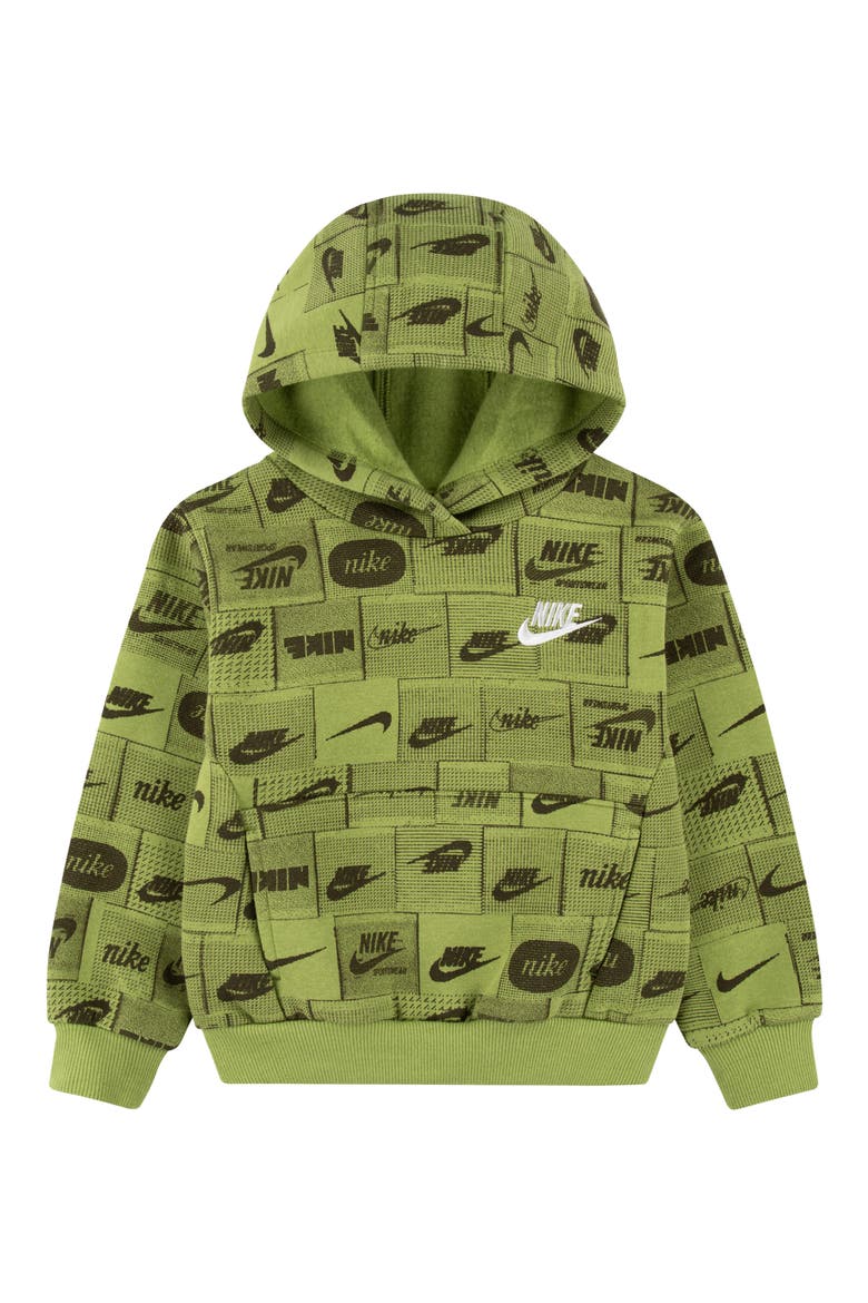 Kids' Logo Print Fleece Hoodie, Main, color, PEAR