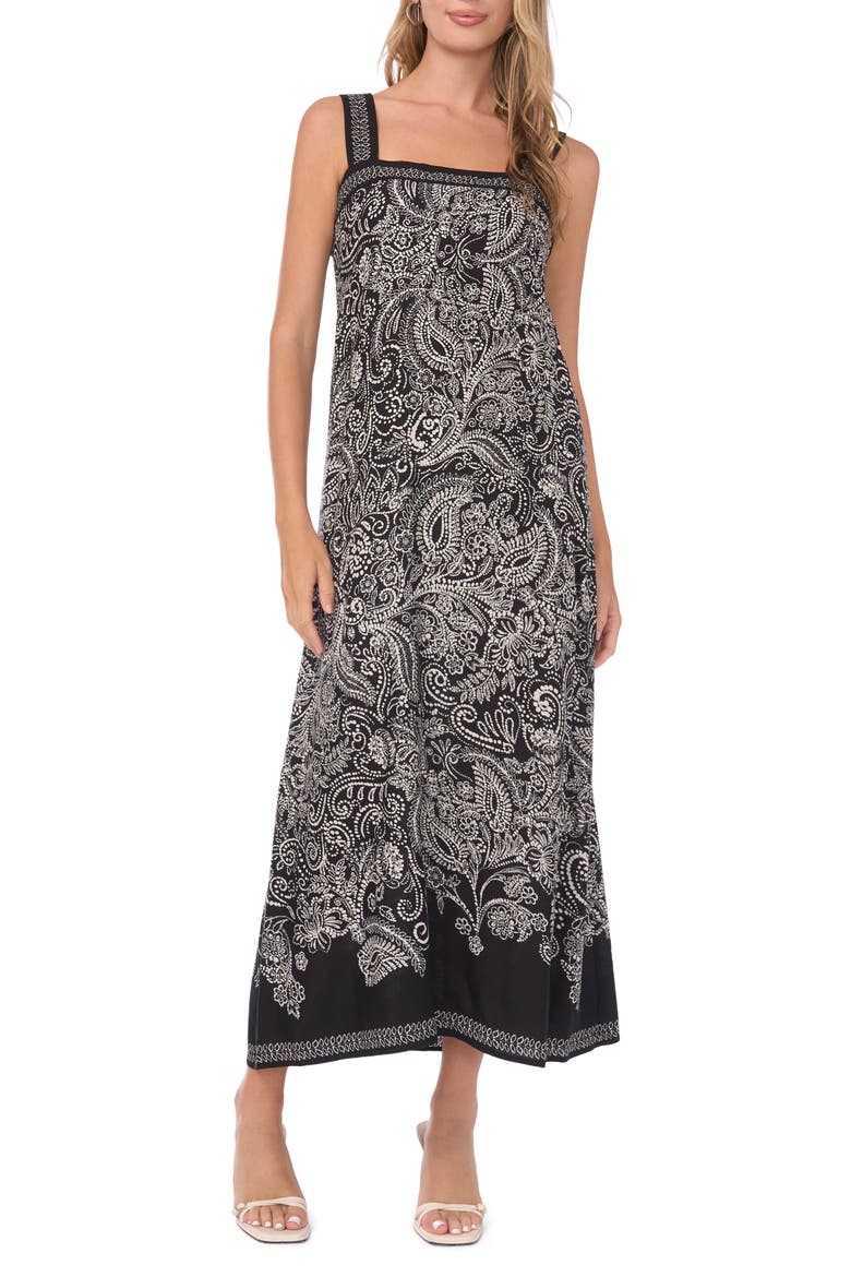 Paisley Sundress, Main, color, RICH BLACK