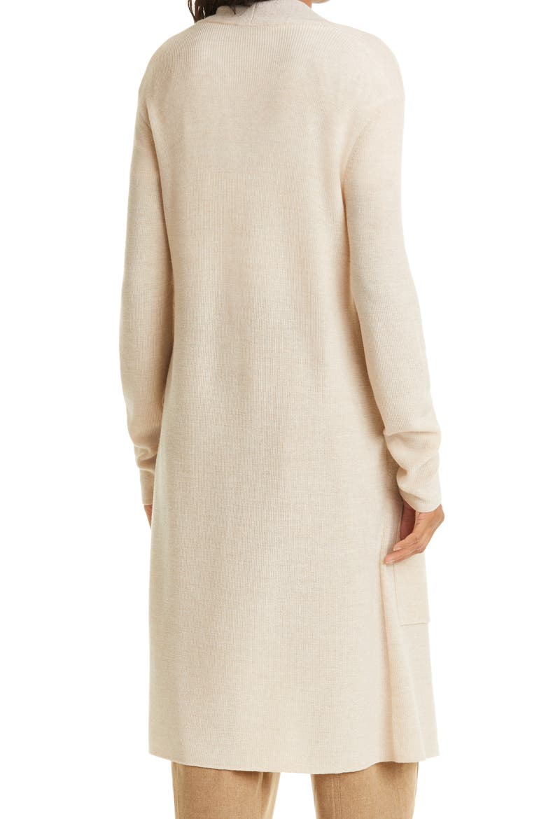 Open Front Long Cardigan, Alternate, color, CASHEW