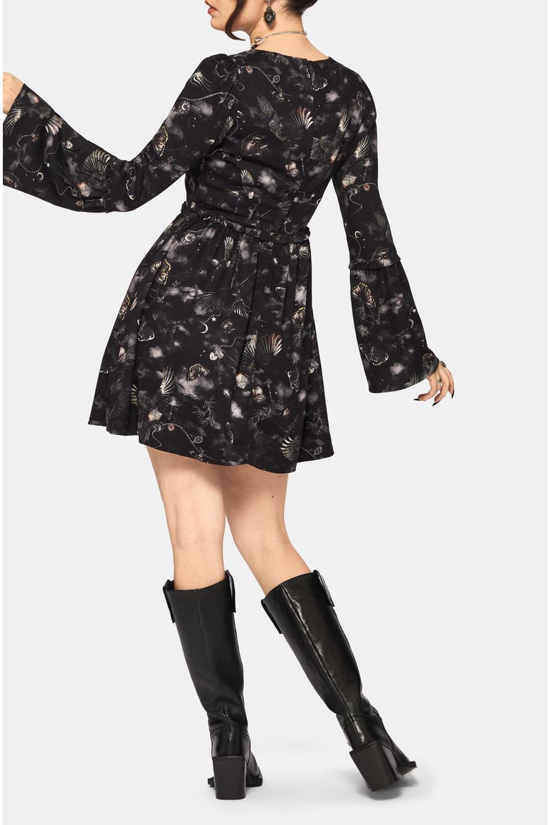 Crimson Magpie Mini Ruffle Dress, Alternate, color, Black